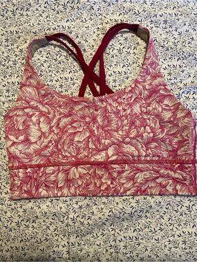 Lululemon Energy Bra Long Line in the Floral Bloom White Star Ruby
